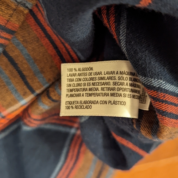 Goodfellow & Co - Mid-Weight Flannel - Orange/Blue/Tan - Men's XL - Picture 3 of 4